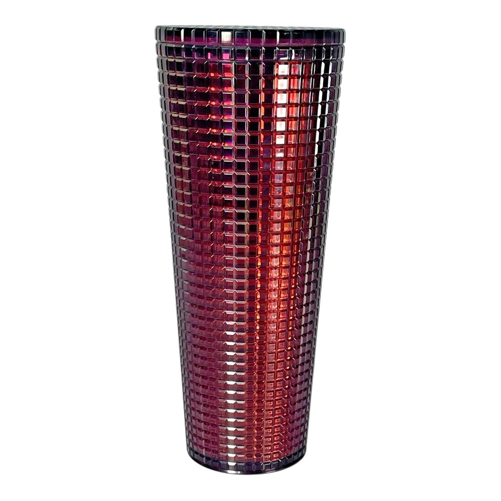 Starbucks 2020 Holiday Disco Grid Tumbler Berry Plum 24oz LE Collectible Cup - Picture 4 of 7
